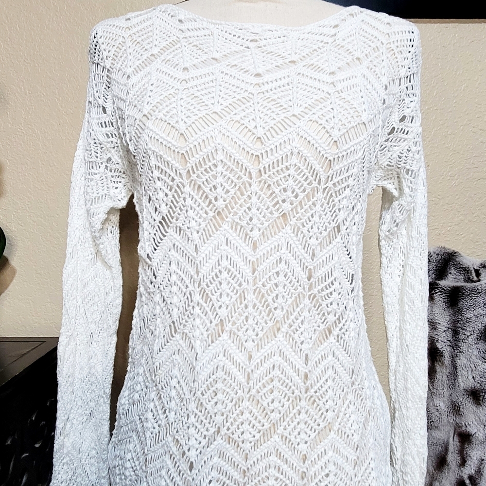 XX RESERVED ITEM XX Chic White Knit Sweater By Jeanne Pierre